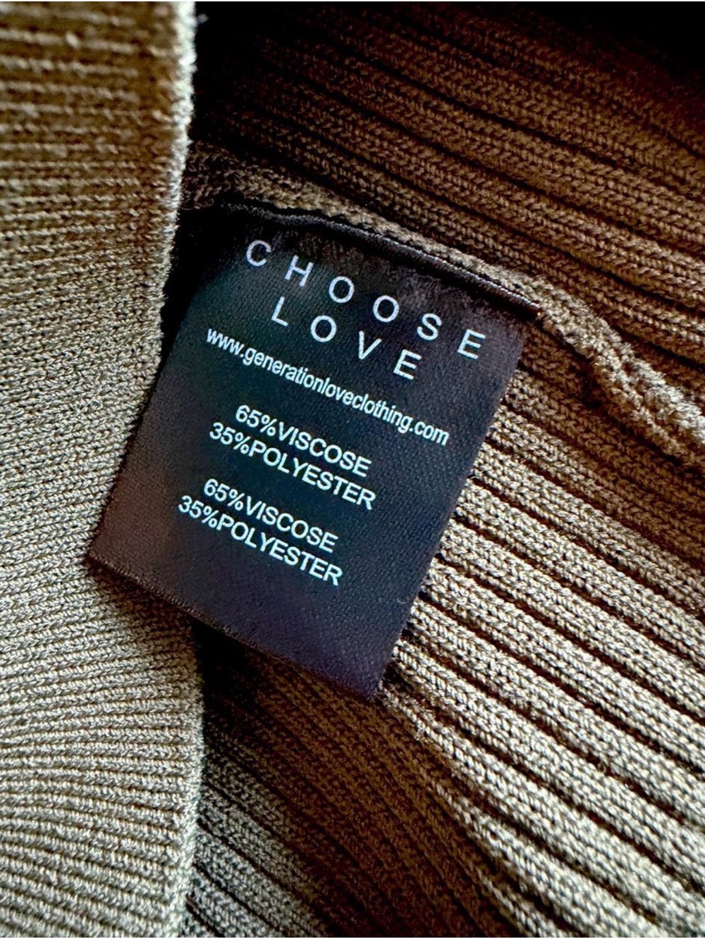 Generation Live Olive Green Ribbed Button-Front Ribbed Knit Collared Shirt - Picture 7 of 7